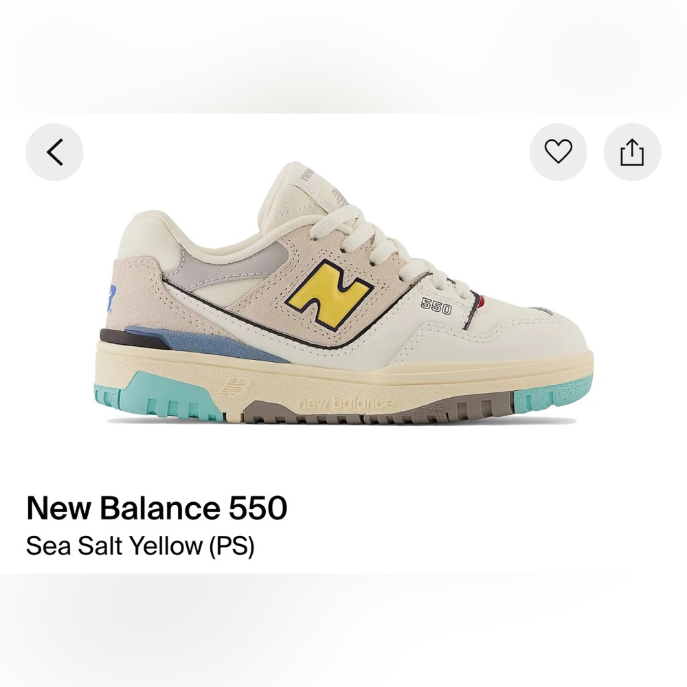New Balance 550 sea salt yellow good condition size 1.5